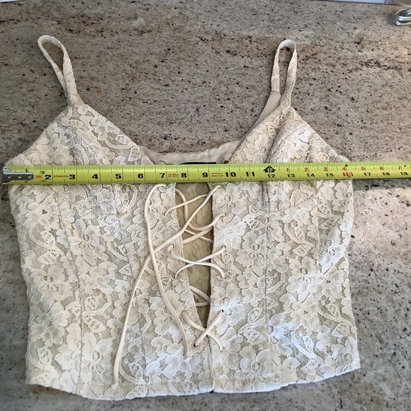 Rampage Corset Lace Crop Top Y2K Cream - Picture 7 of 9
